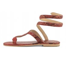 Sconti Dal 35% Al 70% Wrap up pyton printing leather sandal F0817888-0281